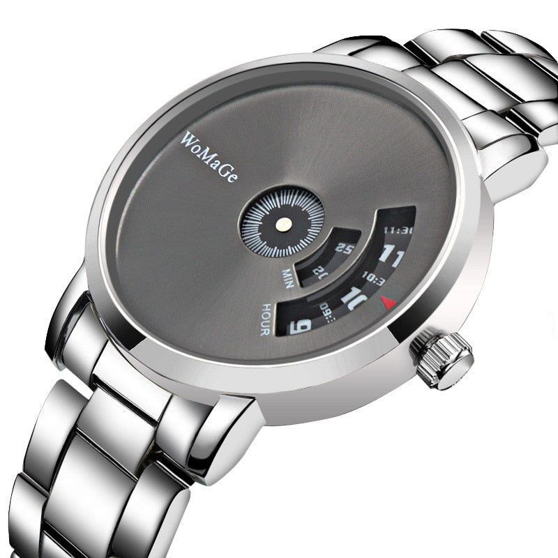 WoMaGe Fashion Watch Men Watches Stainless Steel Creative Men's Watches Male Wristwatch Luxury Mens Clock reloj mujer bayan saat - Korvel