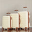 Antique White 3 Piece Luggage Set Hardside Spinner Suitcase with TSA Lock 20" 24' 28" Available - Korvel