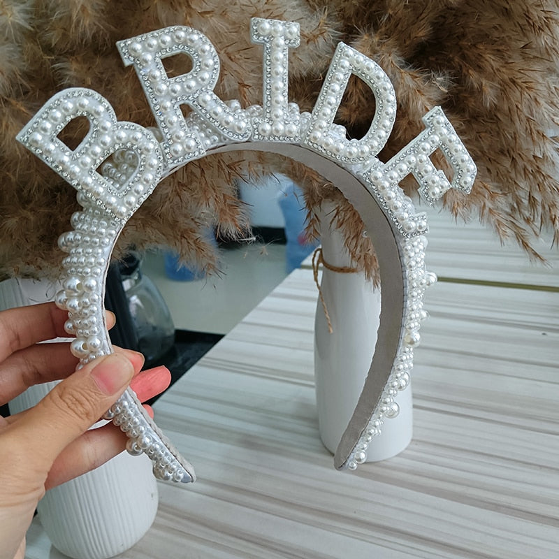 Bride to be crown Bach Bachelorette hen Party Bridal Shower beach pool Rustic boho garden wedding engagement Decoration Gift - Korvel