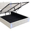 Queen Size Upholstered Bed with LED Lights Hydraulic Storage System and USB Charging Station White - Korvel