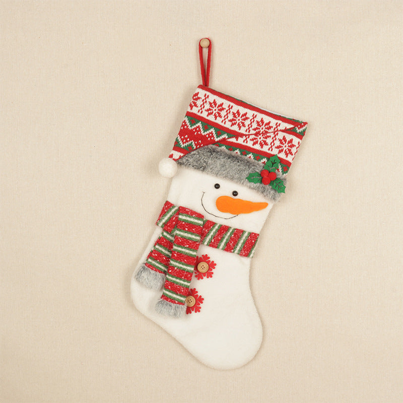 Christmas Stockings Red Santa Claus Snowman Biscuits Deer Gift Bag Christmas Tree Pendant - Korvel