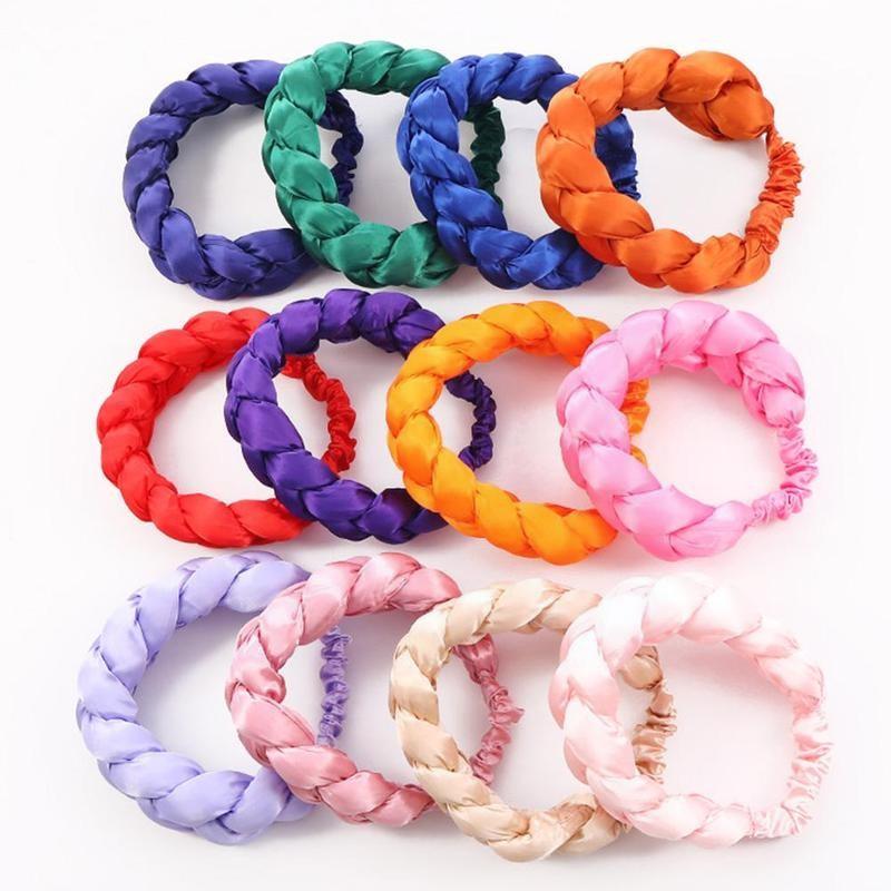 New Fashion Candy Color Women Braids Headbands Elastic Headwear Hair African Female Turban Bands Accessories Bandana Bandag L8y4 - Korvel
