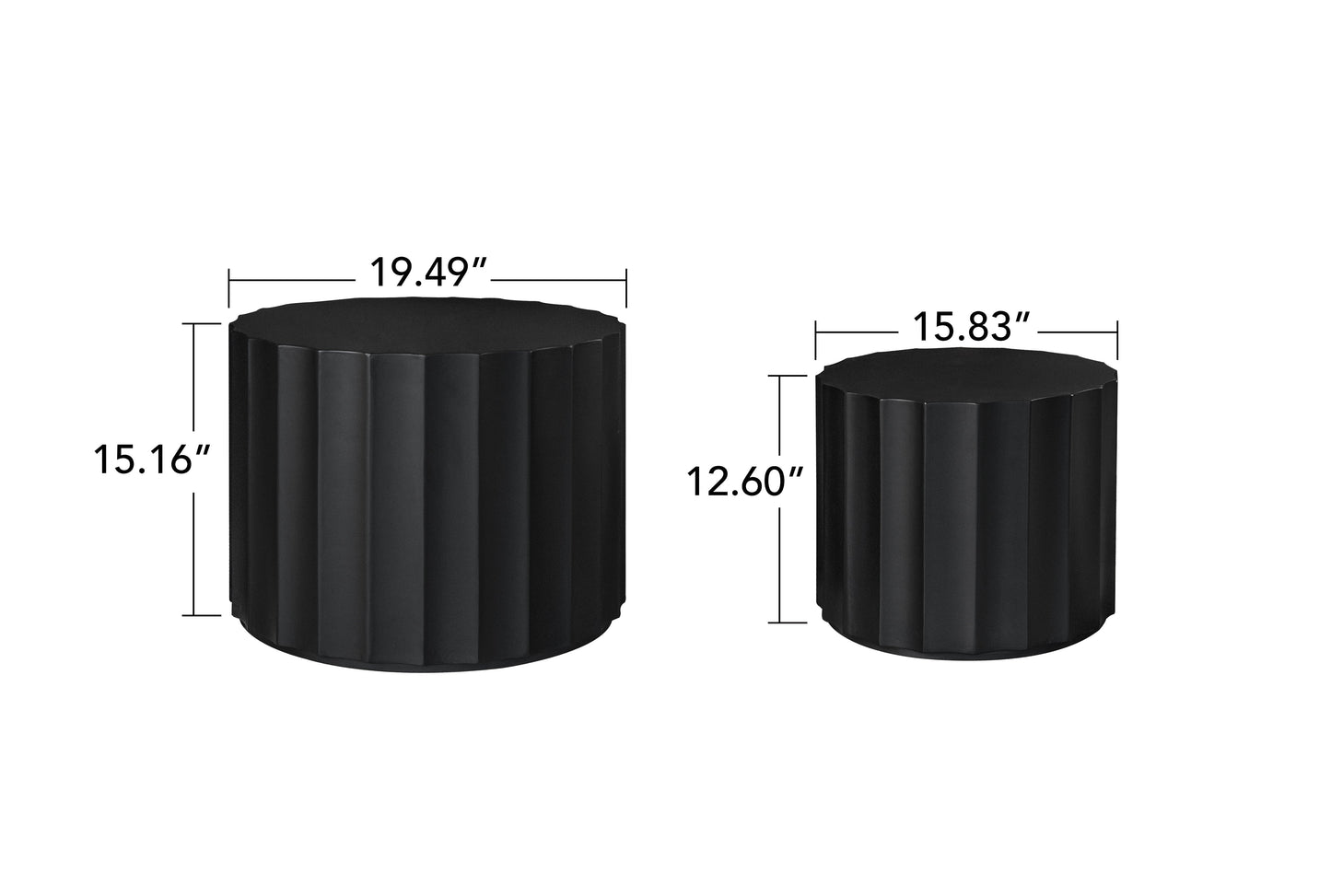 Coffee Table Set of 2, Round Coffee Table ,Nesting Coffet Table,End table,Circle Sidetable for Living room ,Bedroom - Korvel