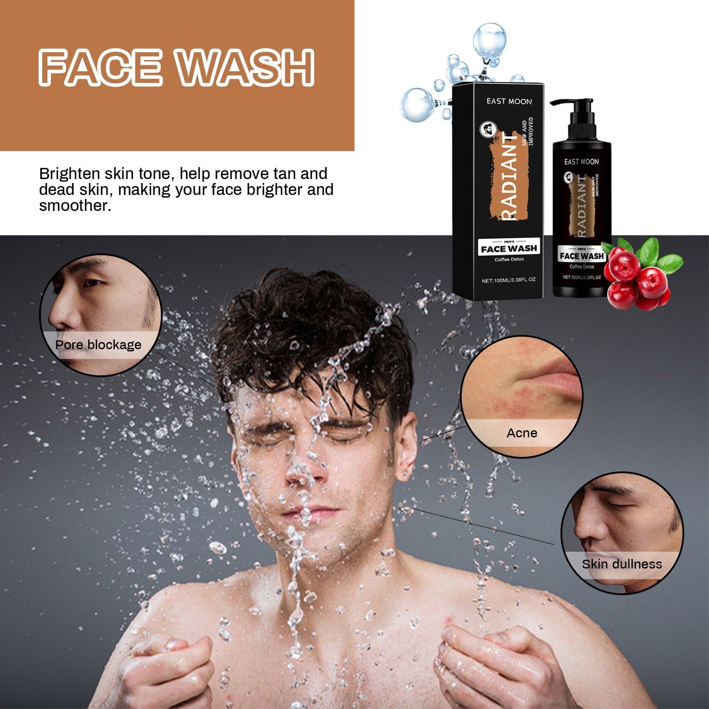 Face Wash, Deep Clean Pores Cutin Containment Haun White Moisturizing Repair Skin Dark - Korvel