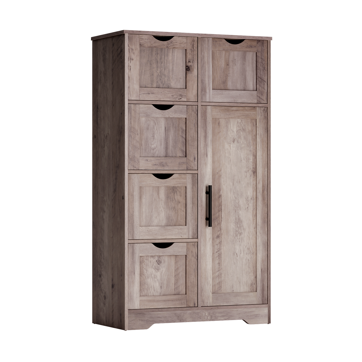 Armario de Almacenamiento de Baño Gris Elegante con 5 Cajones