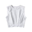 Short crop top with exposed navel and sleeveless loose fitting vest women's high waisted sports fitness yoga base shirt - Korvel