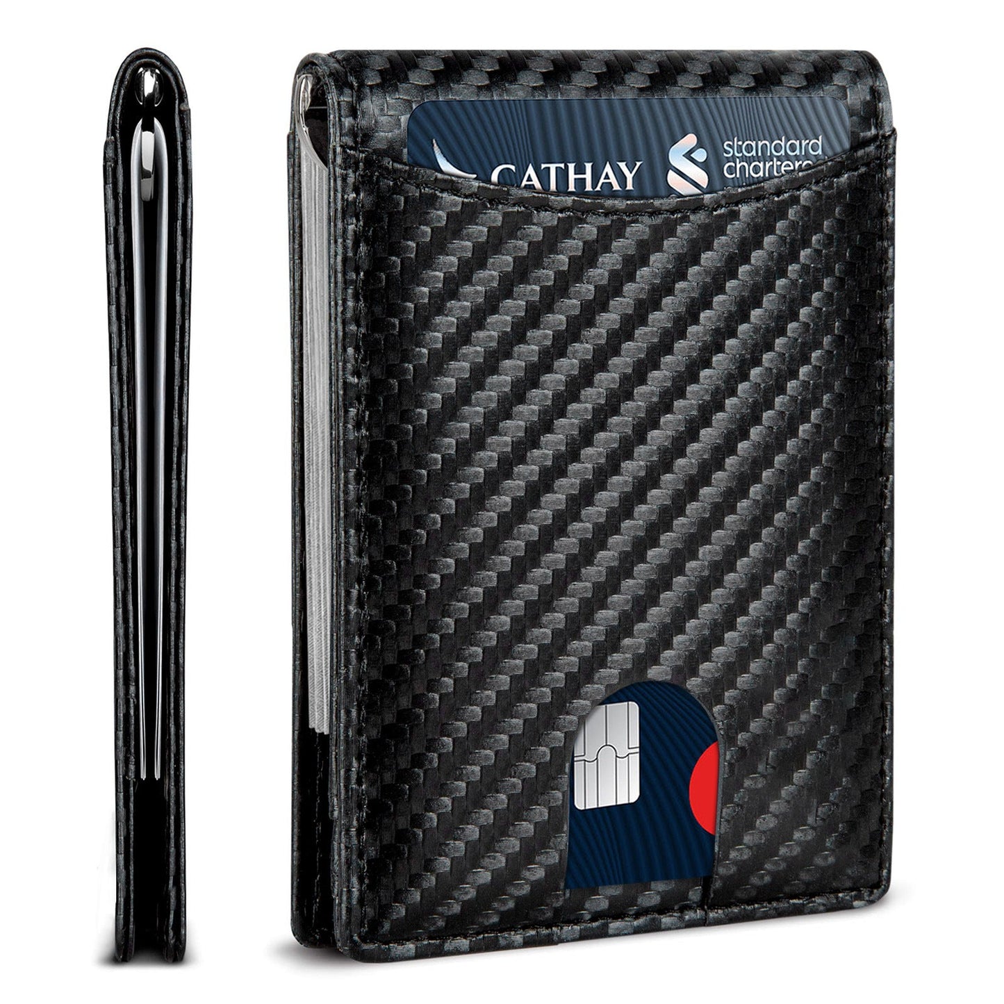 Portefeuille pour hommes en motif carbone premium