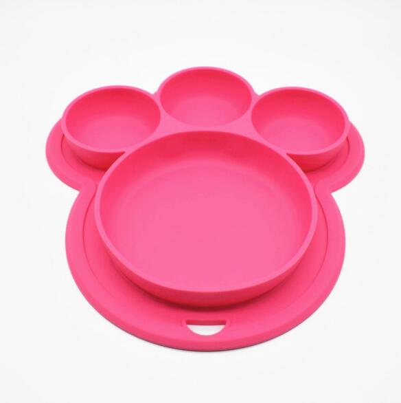 Kids Bear Paw Silicone Feeding Plate - Safe & Fun Tableware