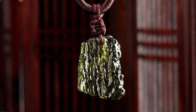 Natural Czech Meteorite Pendant Necklace
