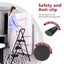 Four step ladder, lightweight folding four step stool, wide anti slip pedal and safety handle, sturdy steel ladder - Korvel