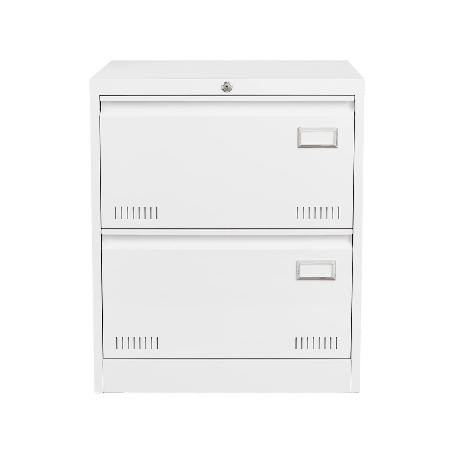 Horizontal file cabinet, 2 drawers, white file cabinet with lock, metal file cabinet with lock, 3 drawers, legal office cabinet - Korvel