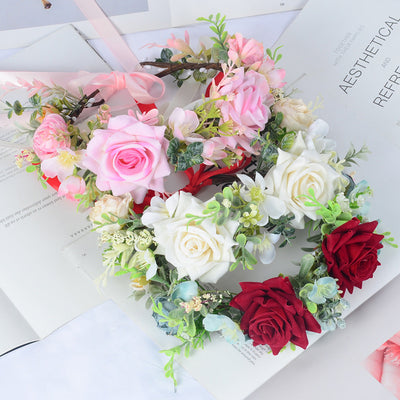 Simulated flower headdress tourist vacation princess flower fairy performance dance hair accessory female - Korvel