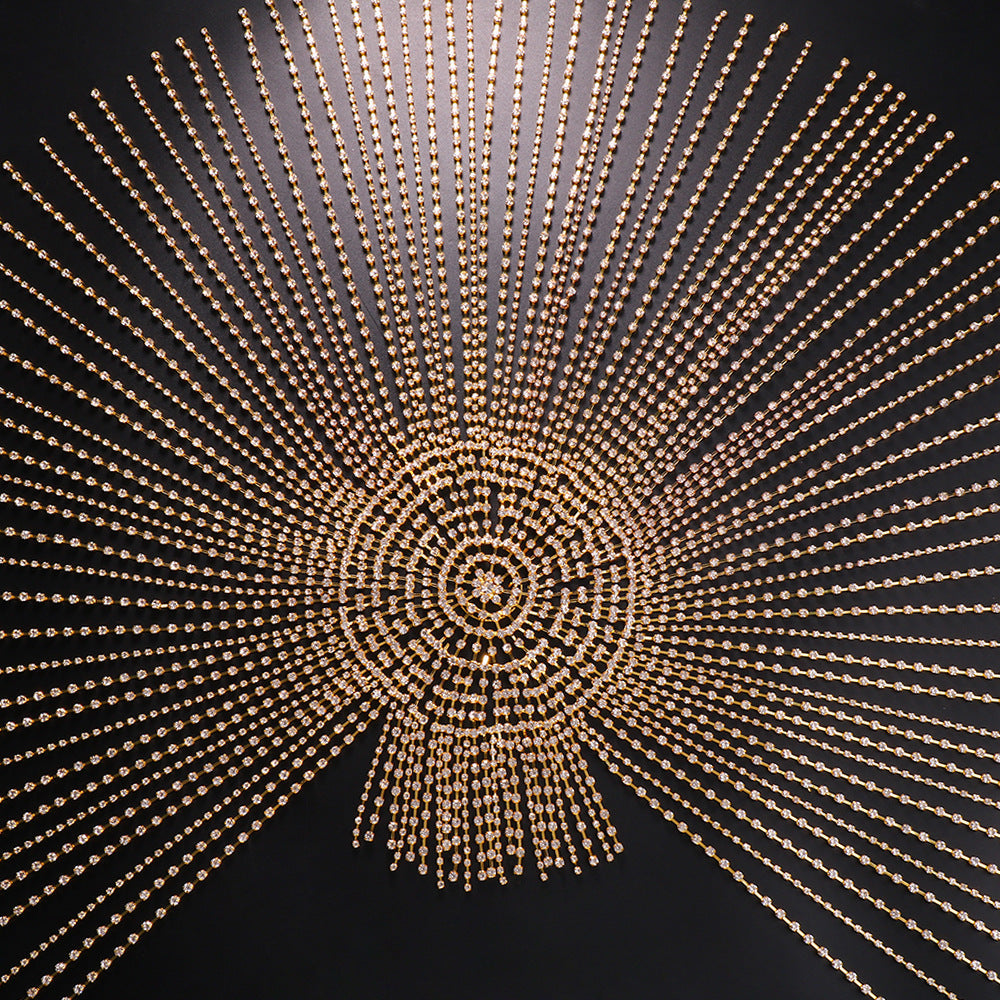 Exaggerated long flowing Su hair chain nightclub stage performance rhinestone hair accessories European and American headwear hair chain - Korvel