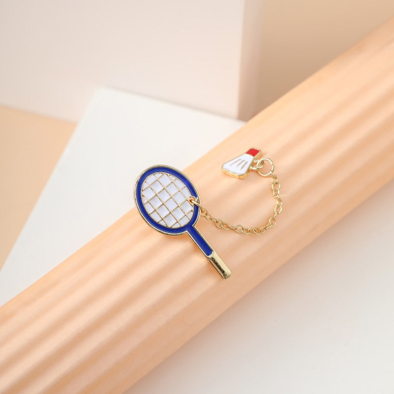 Fashion Cartoon Badminton Brooch pin Badge Sports Equipment table Tennis Fashion Jewelry Wholesale Gift athletes - Korvel