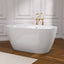 51 Inch Acrylic Freestanding Bathtub Contemporary Soaking White Tub with Overflow and Pop-up Drain Glossy White - Korvel