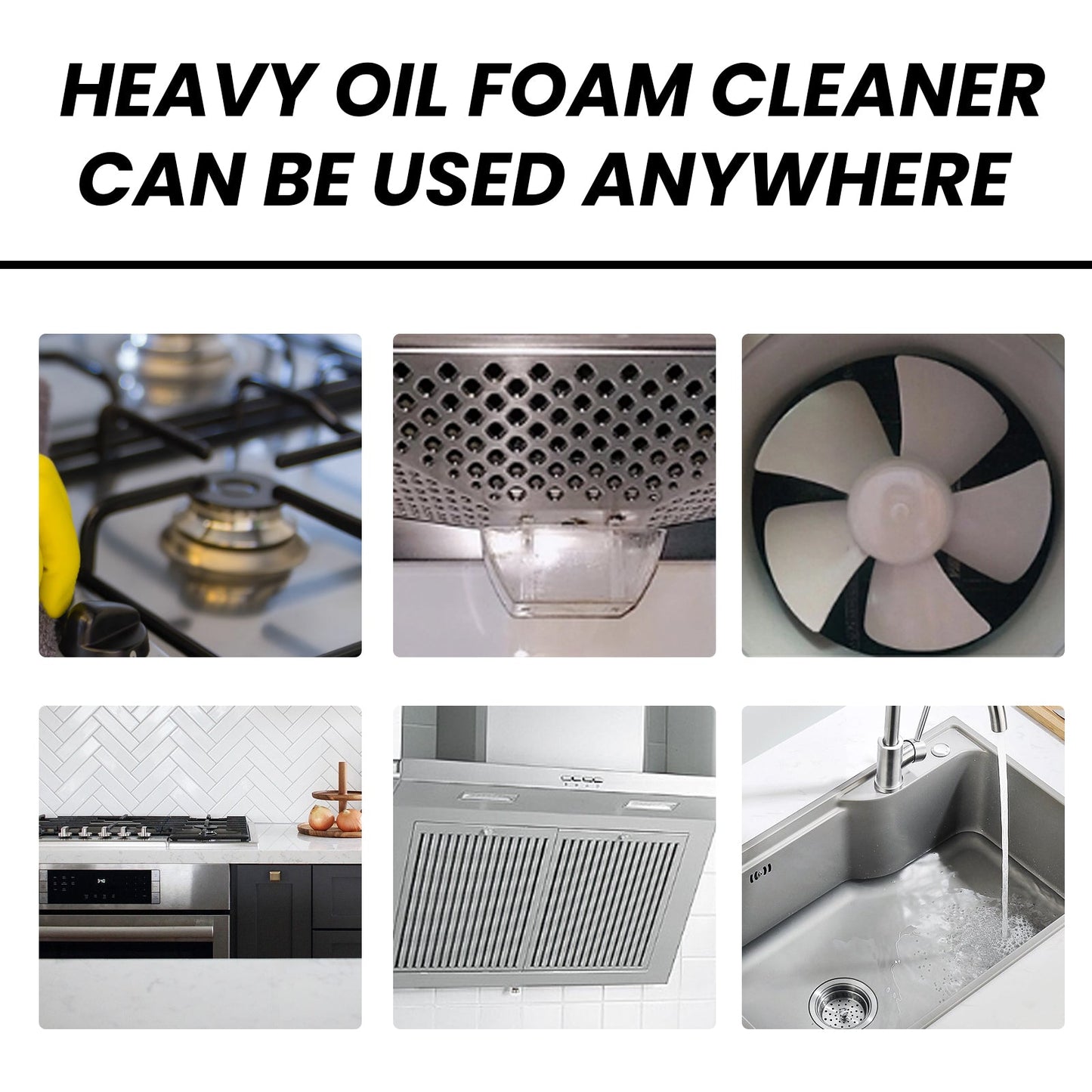 Heavy Oil Foam Cleaner for Kitchen Surfaces