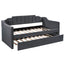 Upholstered Twin Daybed with Trundle Black - Korvel