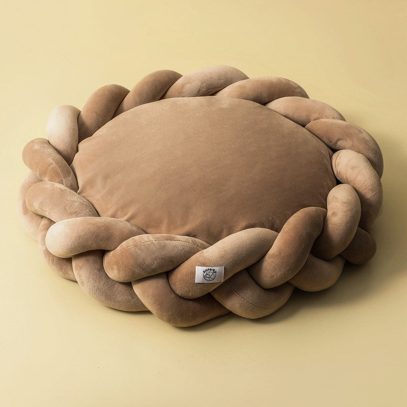 Pet kennel Fried Dough Twists dog kennel filling yarn cat kennel round universal mat detachable cat kennel dog kennel - Korvel