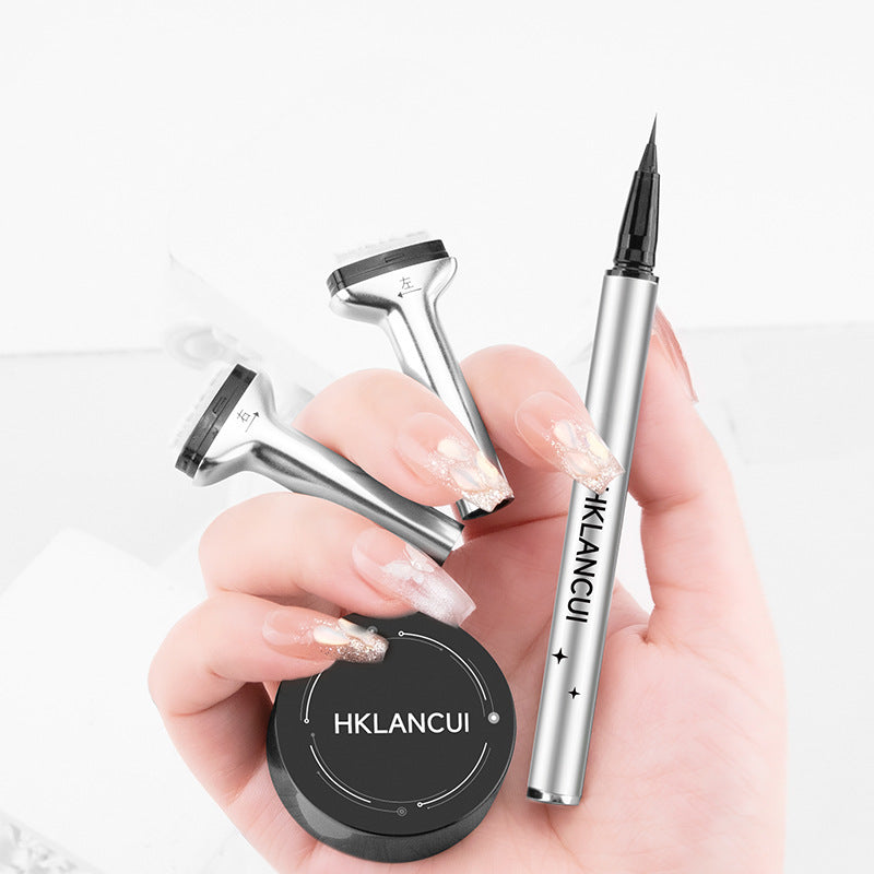 Makeup Magic Eye Liner Gel Pen Waterproof Long Lasting 2 In 1 Lower Liquid Eyeliner Pencil Eyelashes Stamp - Korvel