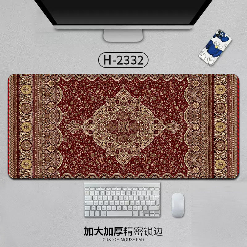 Large Persian Mouse Pad Office Carpet MousePad Natural Rubber Lockedge Anti Slip Desk Mat Laptop Office Game Accessories Pad - Korvel