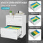 Horizontal file cabinet, 2 drawers, white file cabinet with lock, metal file cabinet with lock, 3 drawers, legal office cabinet - Korvel