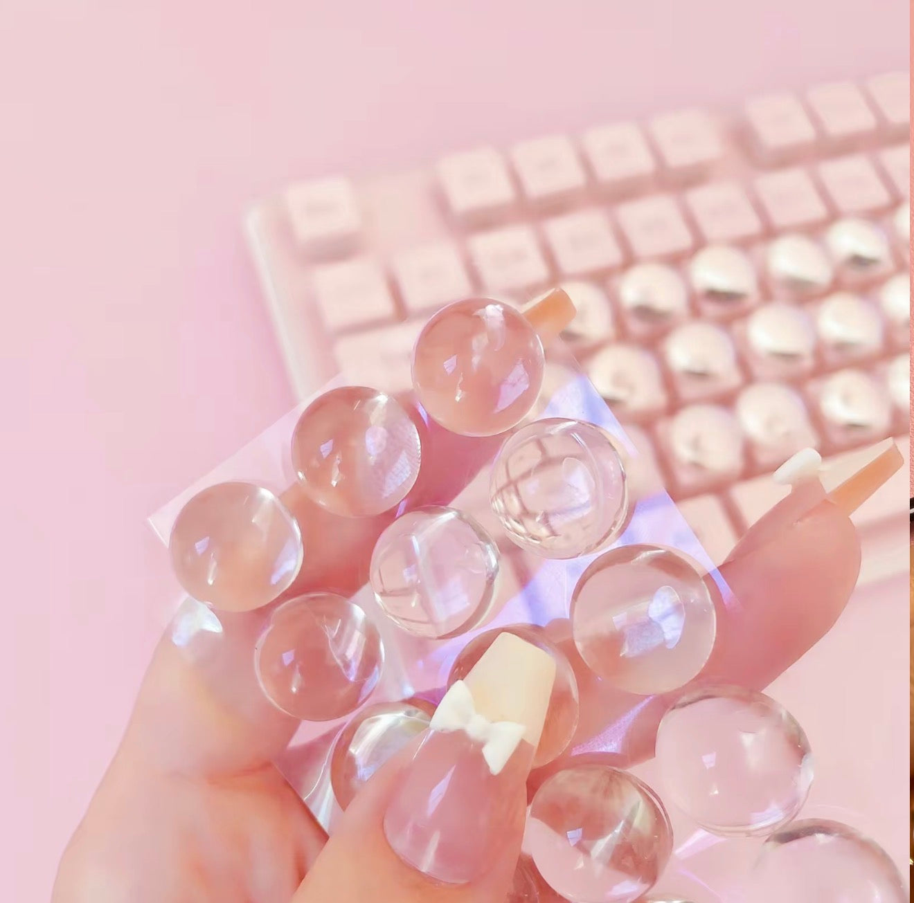 ClearType Nail-Friendly Stickers - 33 Transparent Glass Keyboard Stickers