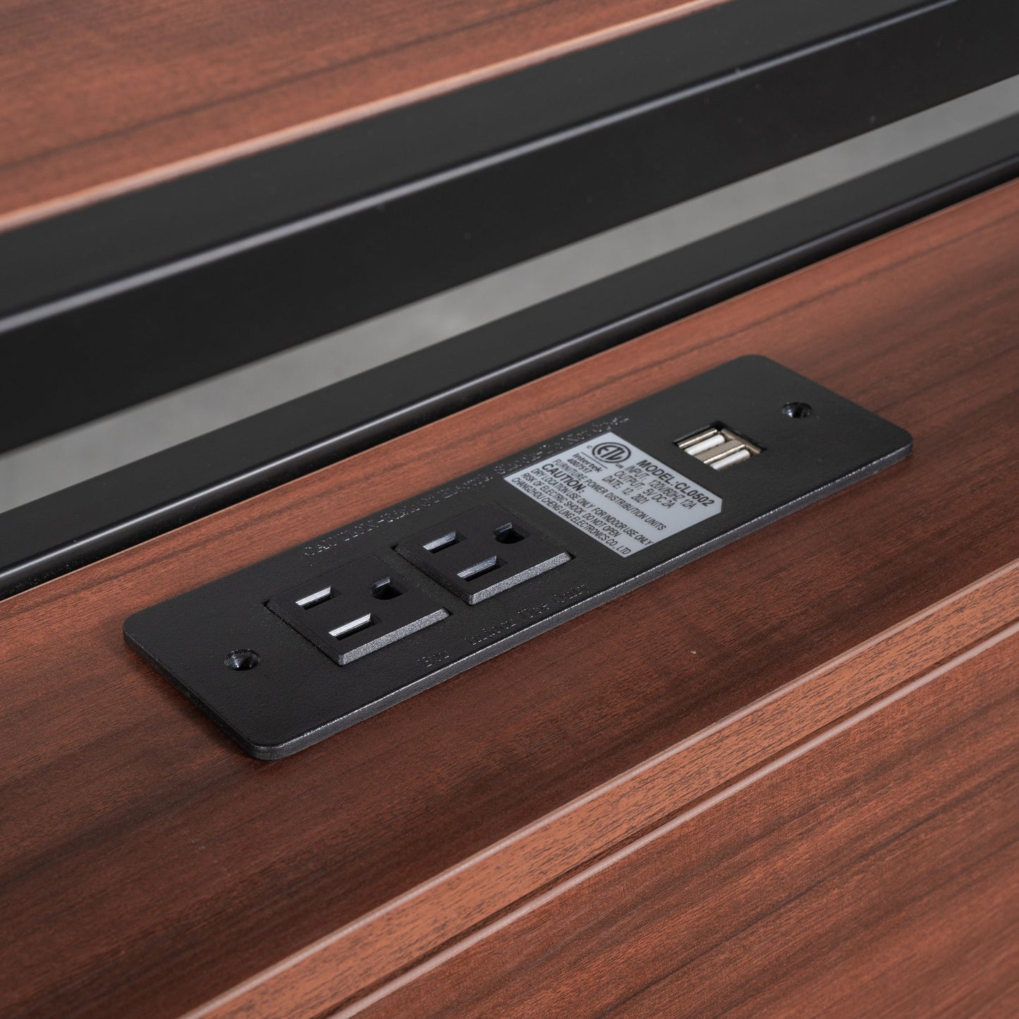 Cama de Plataforma de Metal Tamaño Queen con Trundle y Puertos USB - Negro