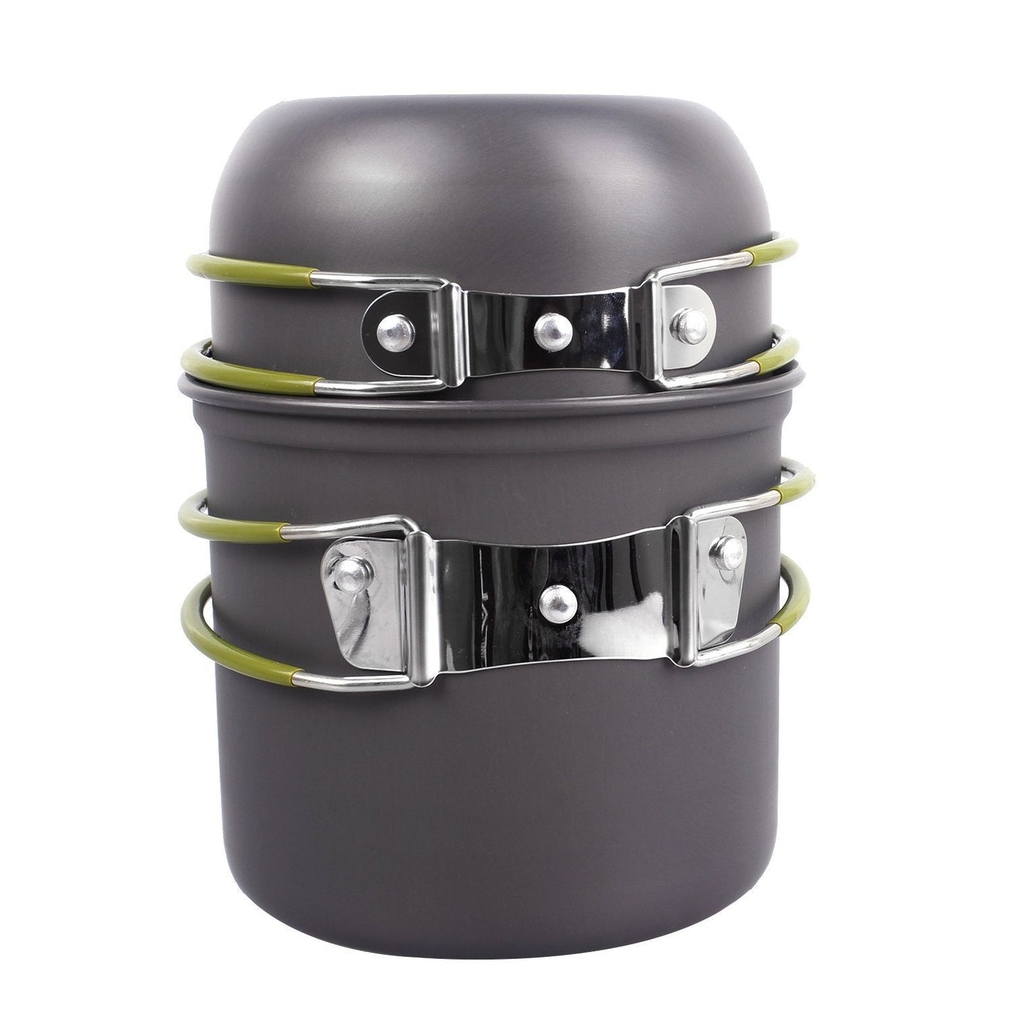 Portable Hard Aluminum Oxide Outdoor Cookware Set Convenient Three-Piece Combination Set Of Pots And Pans - Korvel
