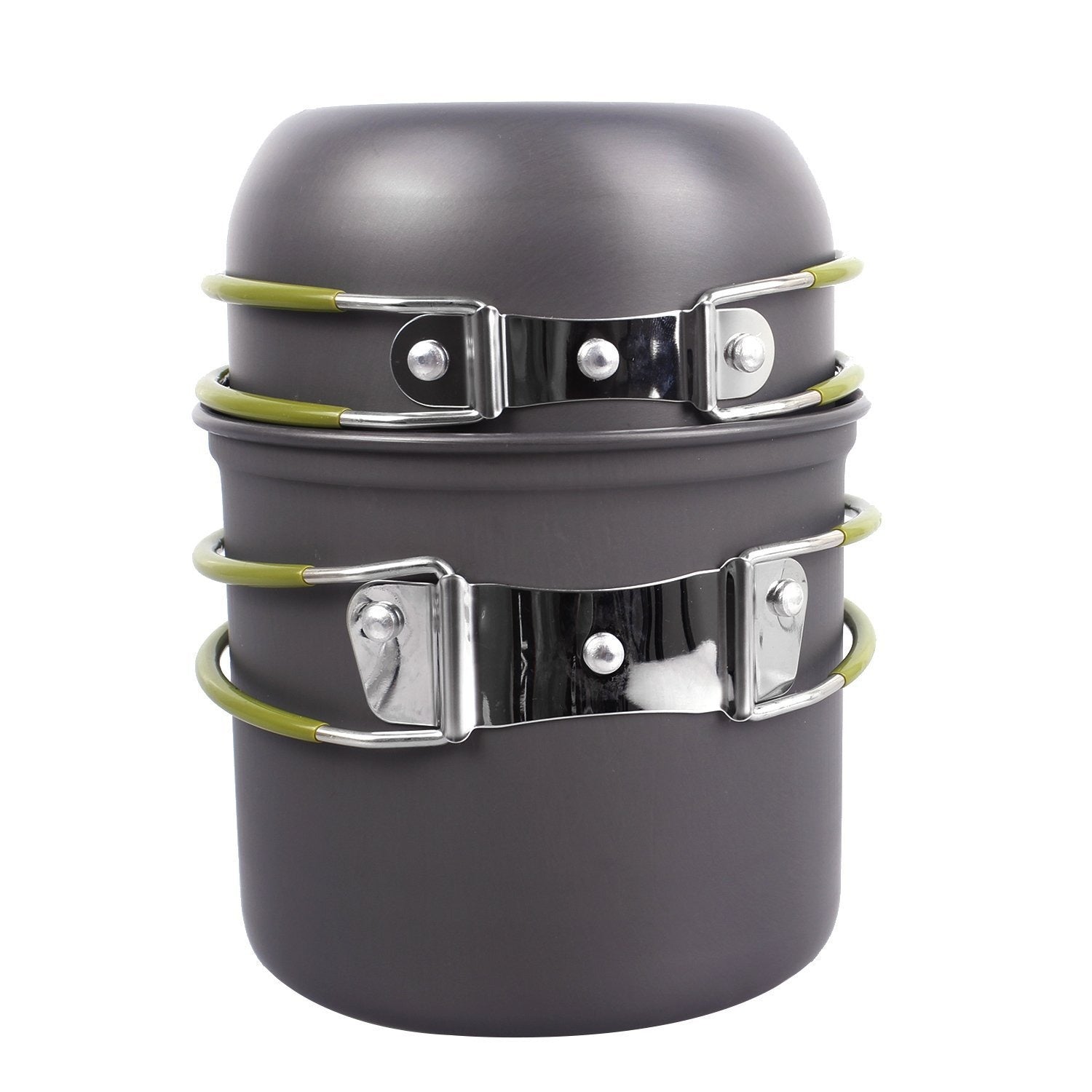 Portable Hard Aluminum Oxide Outdoor Cookware Set Convenient Three-Piece Combination Set Of Pots And Pans - Korvel