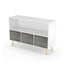 Kids bookcase with Collapsible Fabric Drawers Children's Book Display Toy Storage Cabinet Organizer White/Gray - Korvel