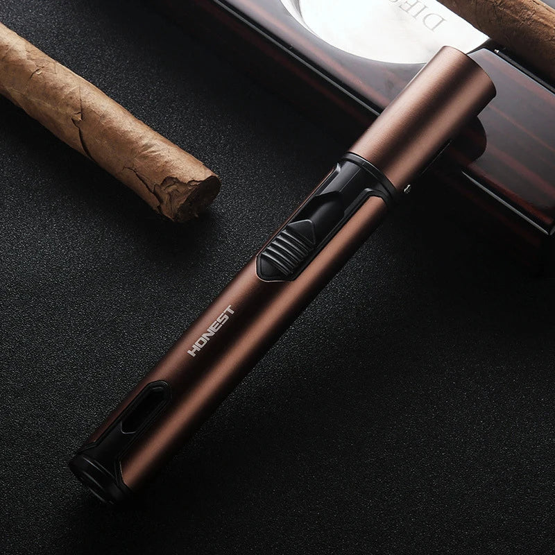 Metal Windproof Lighter Butane Jet Flame Lighter Cigarette Cigar Accessories Kitchen Cooking BBQ Outdoor Gadgets - Korvel