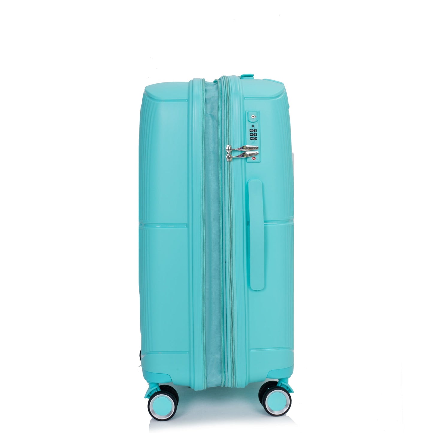 Expandable Hardshell Suitcase Double Spinner Wheels PP Luggage Sets Lightweight Durable 3-Piece Set (20/24/28) , Lake Blue - Korvel