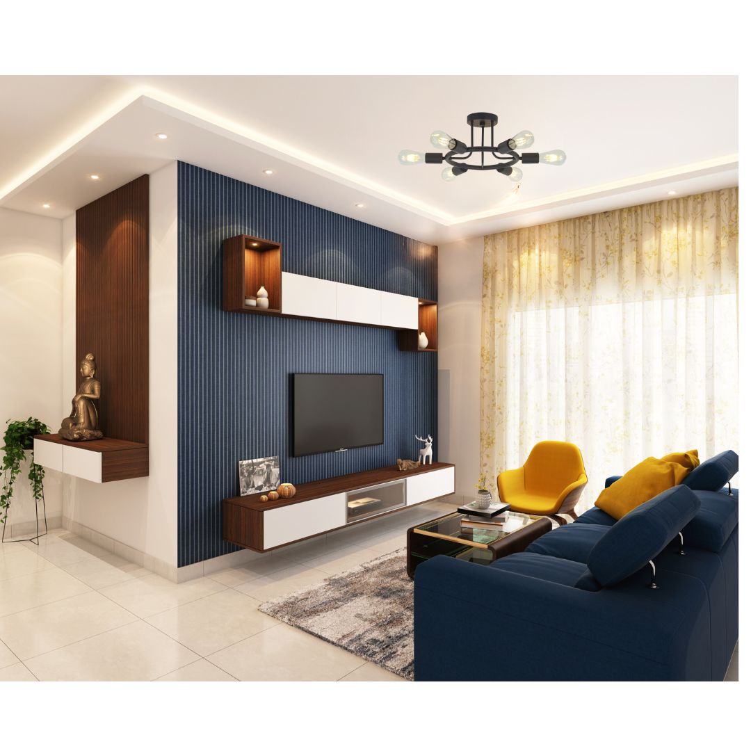 6 Light Modern Sputnik Lights Semi Flush Mount Ceiling Light Black Finished - Korvel