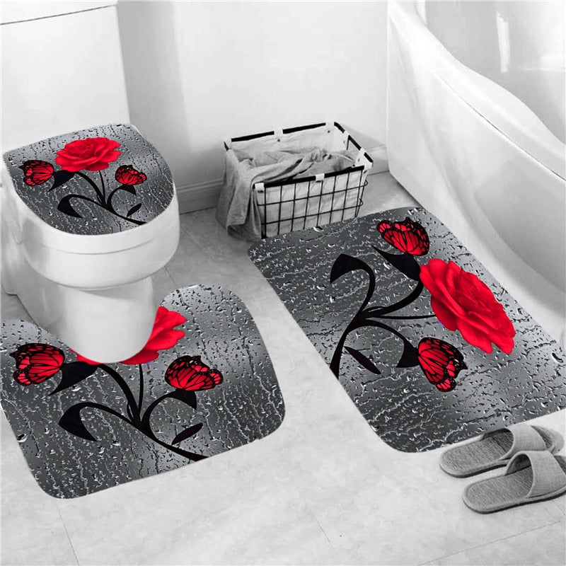 Hot HD Digital Printing Polyester Waterproof Polyester Flower Bathroom Hotel Shower Curtain - Korvel