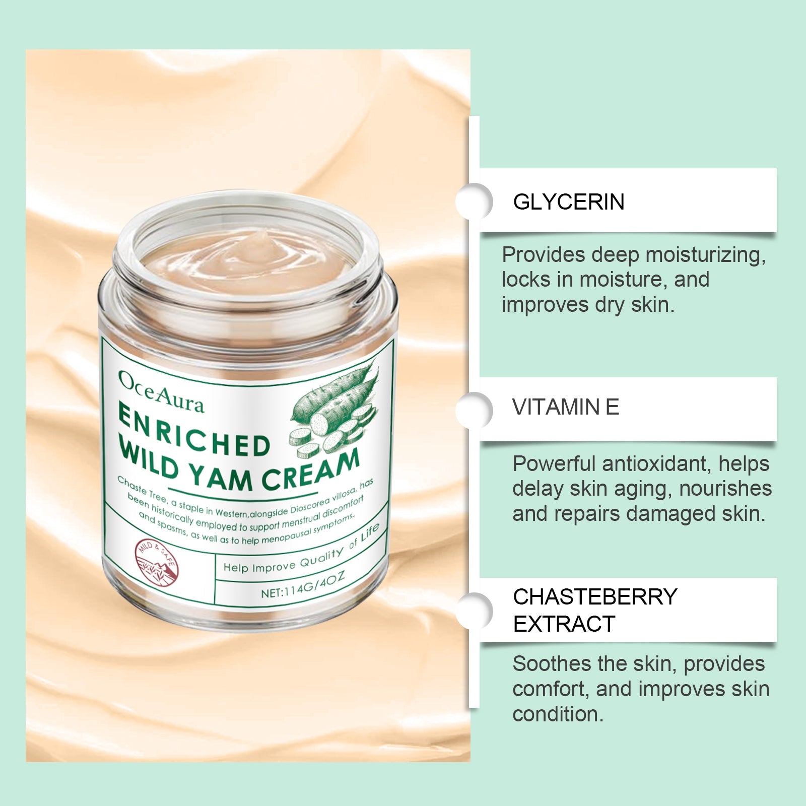 Wild Yam Body Moisturizer Nourishes, Hydrates, Firming, Lightening And Delicate Skin Yam Cream - Korvel