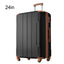 Hardshell Luggage Spinner Suitcase with TSA Lock Lightweight Expandable 24'' (Single Luggage) Black Brown + ABS + 24 Inch - Korvel
