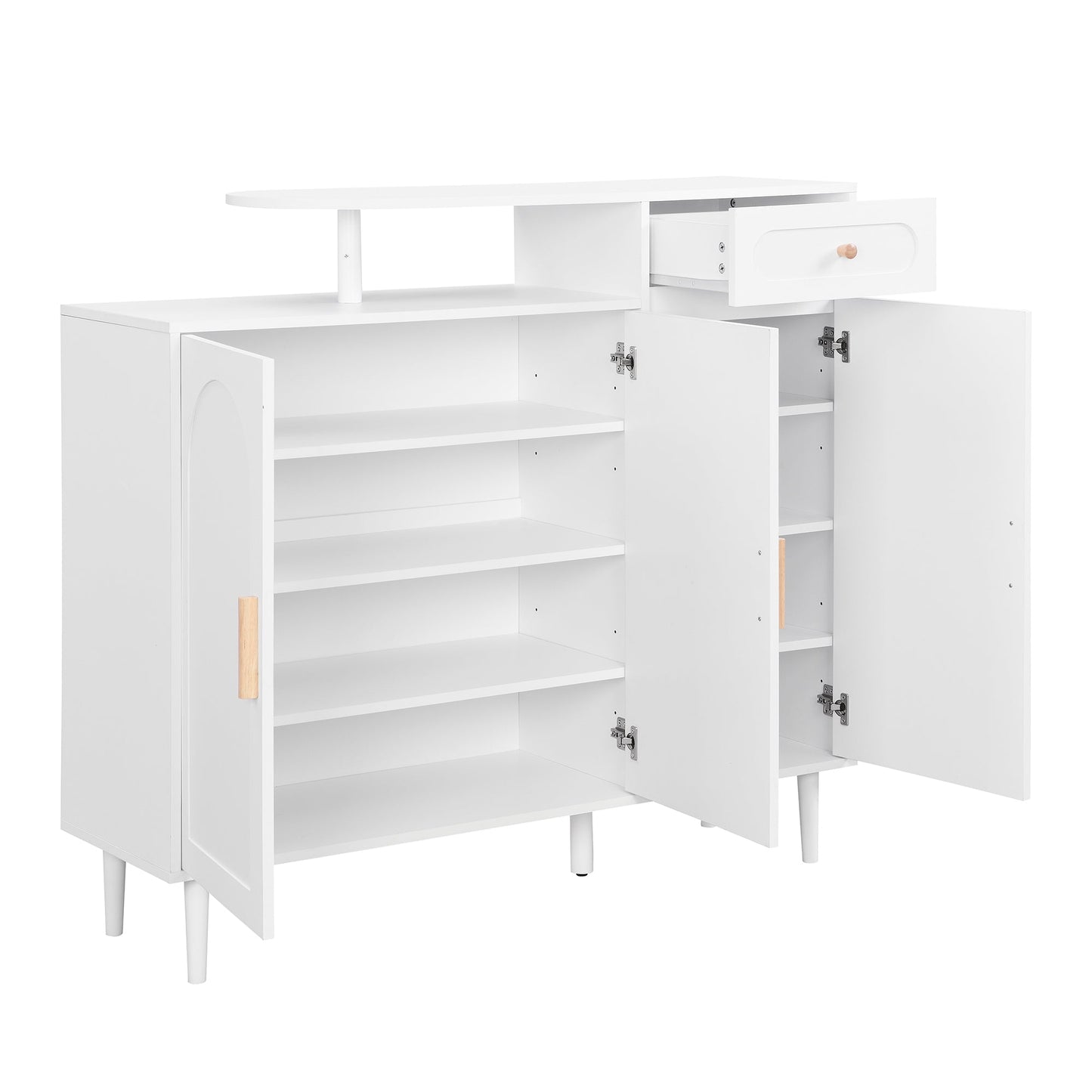 Cabinet à chaussures élégant ON-TRANS avec portes cintrées et tiroirs