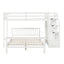 Twin over Full Loft Bed with Staircase,White - Korvel