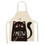 Cat Kitchen Aprons For Women Cotton Linen Bibs Household Cleaning Pinafore Home Cooking Apron kids kitchen barber - Korvel
