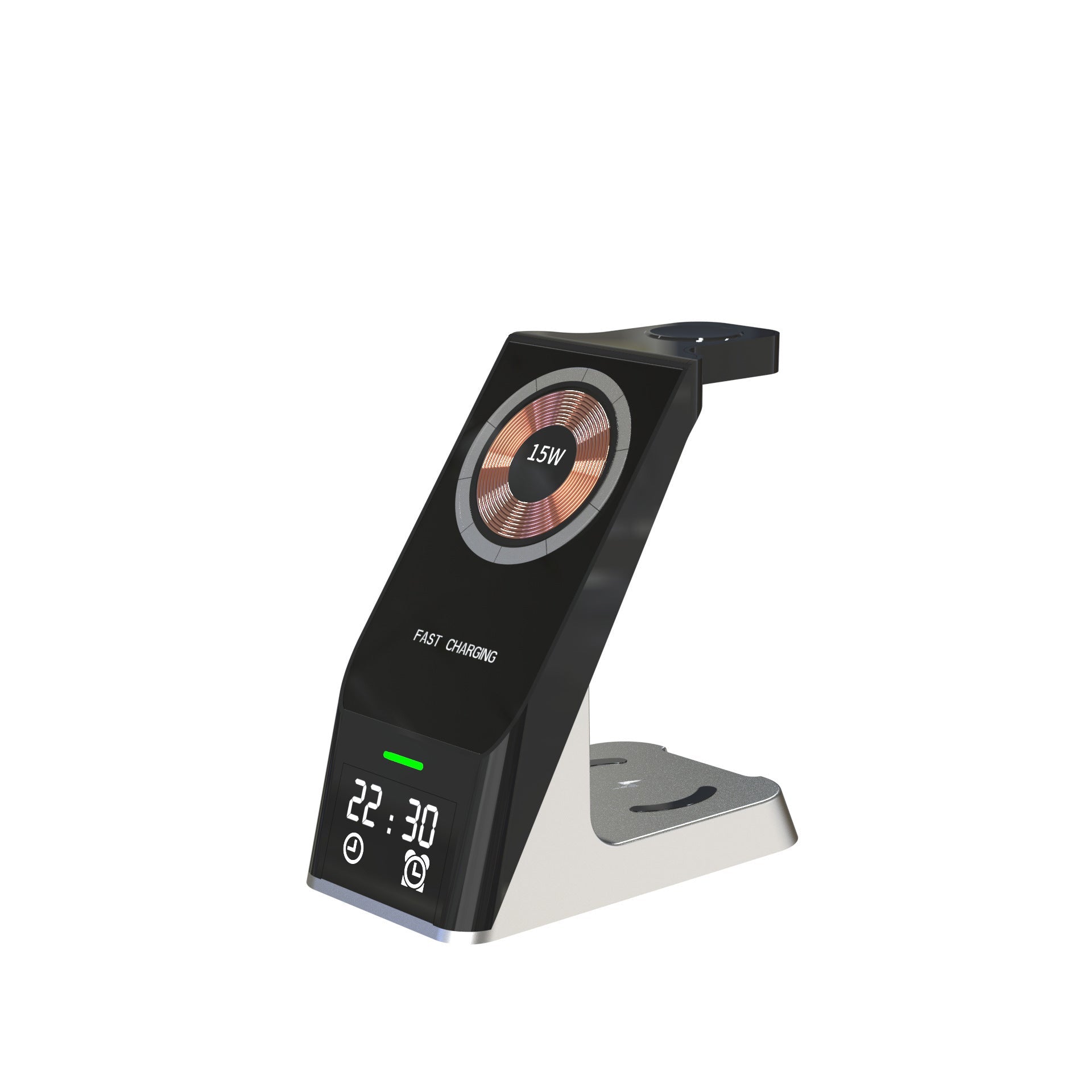 Wireless Charger 6-In-1 Multi-Function Clock Alarm Clock For Apple 14 Mobile Phone Headset Watch Magnetic Suction Fast Charging - Korvel