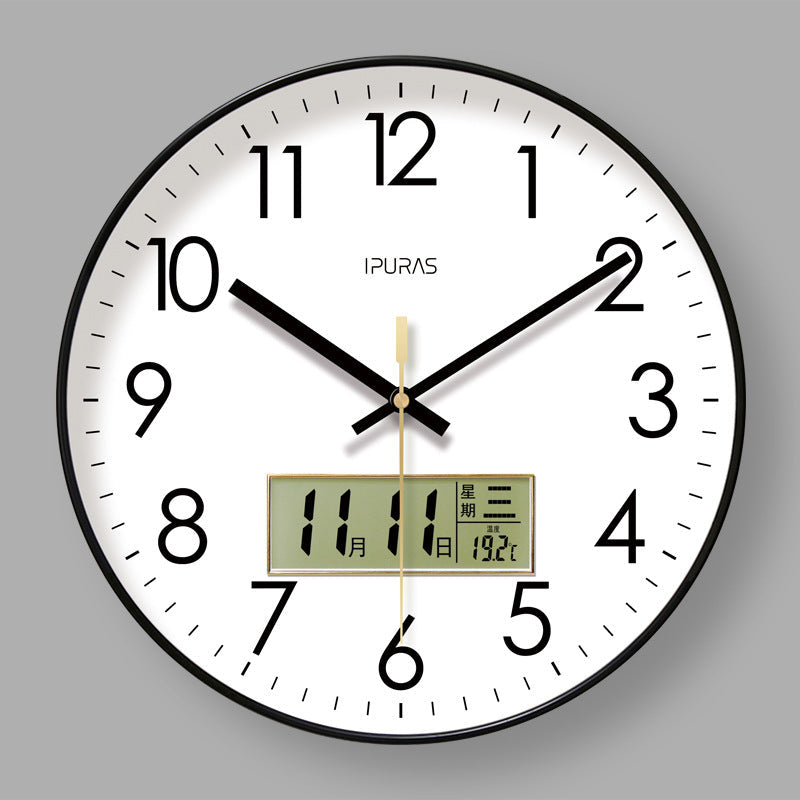 Horloge murale électronique avec calendrier 2025 - Design moderne