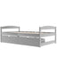 Twin size platform bed, with two drawers, gray - Korvel