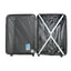 3 Piece Luggage Sets ABS Lightweight Suitcase with Two Hooks, Spinner Wheels, TSA Lock, (20/24/28) Gray - Korvel