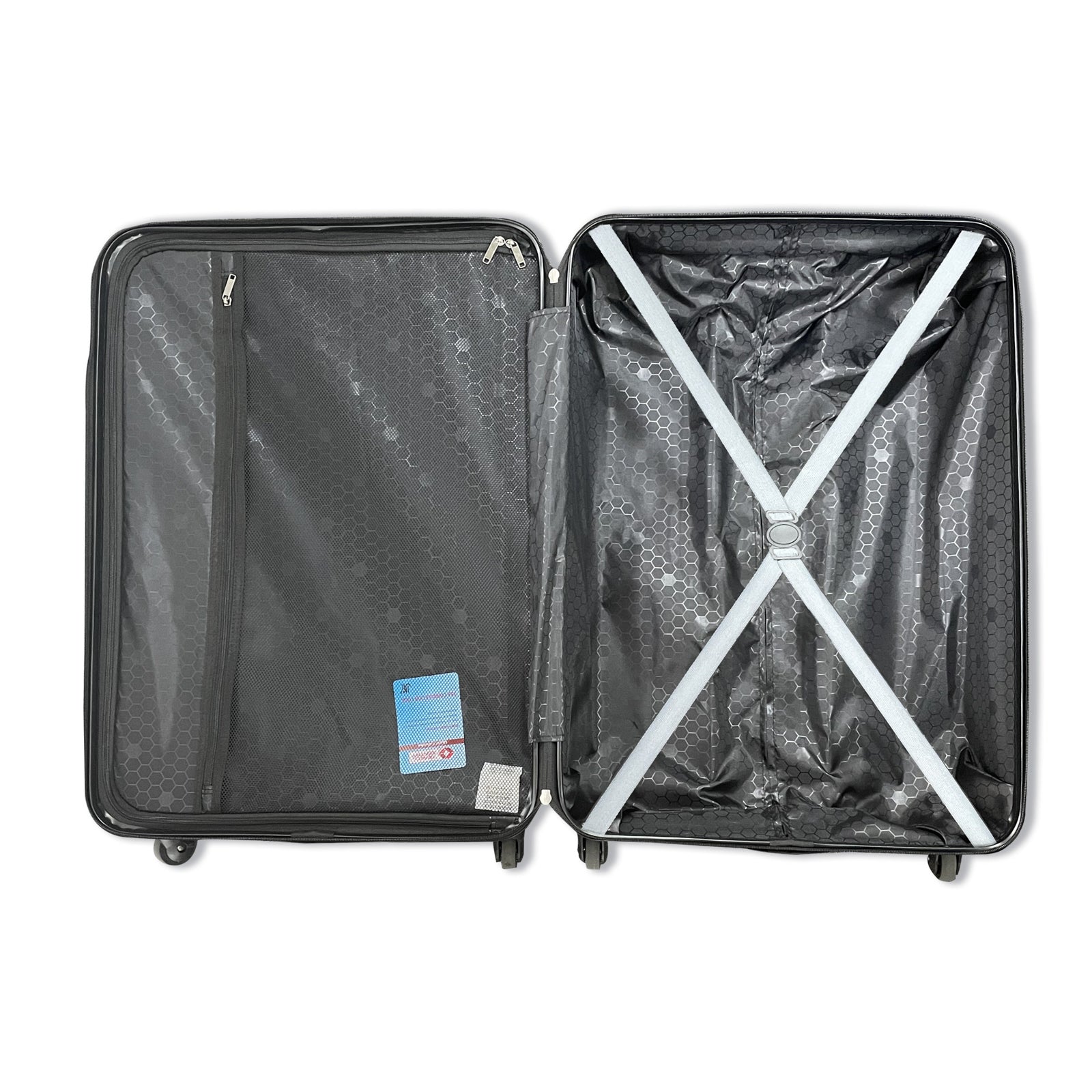 3 Piece Luggage Sets ABS Lightweight Suitcase with Two Hooks, Spinner Wheels, TSA Lock, (20/24/28) Gray - Korvel