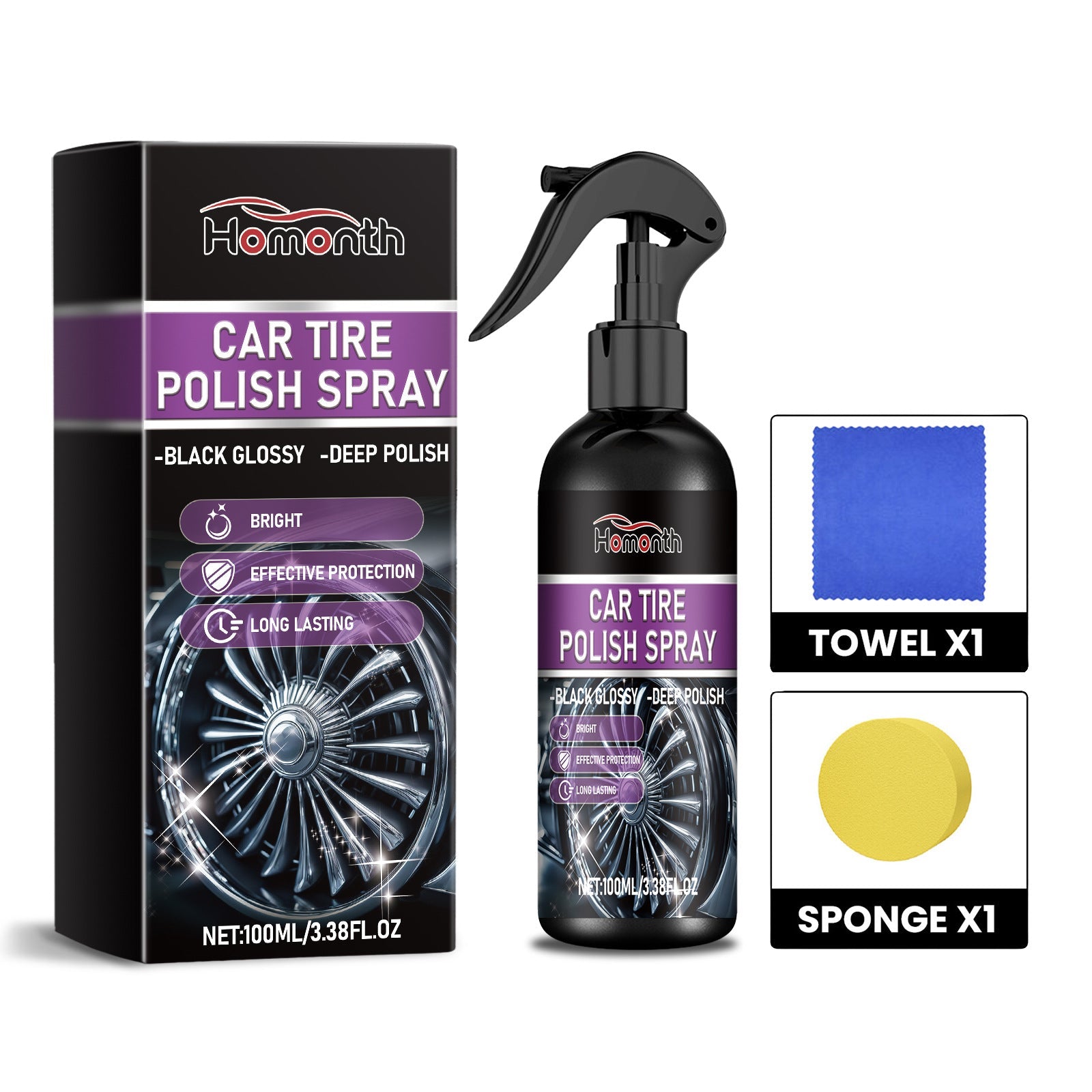 Automobile Tire Polish, Tire Stain Cleaning Refurbished Waterproof Anti-Fouling Protection Tire Aging - Korvel