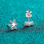 Boucles d'oreilles flocon de neige en argent sterling 925 Moissanite