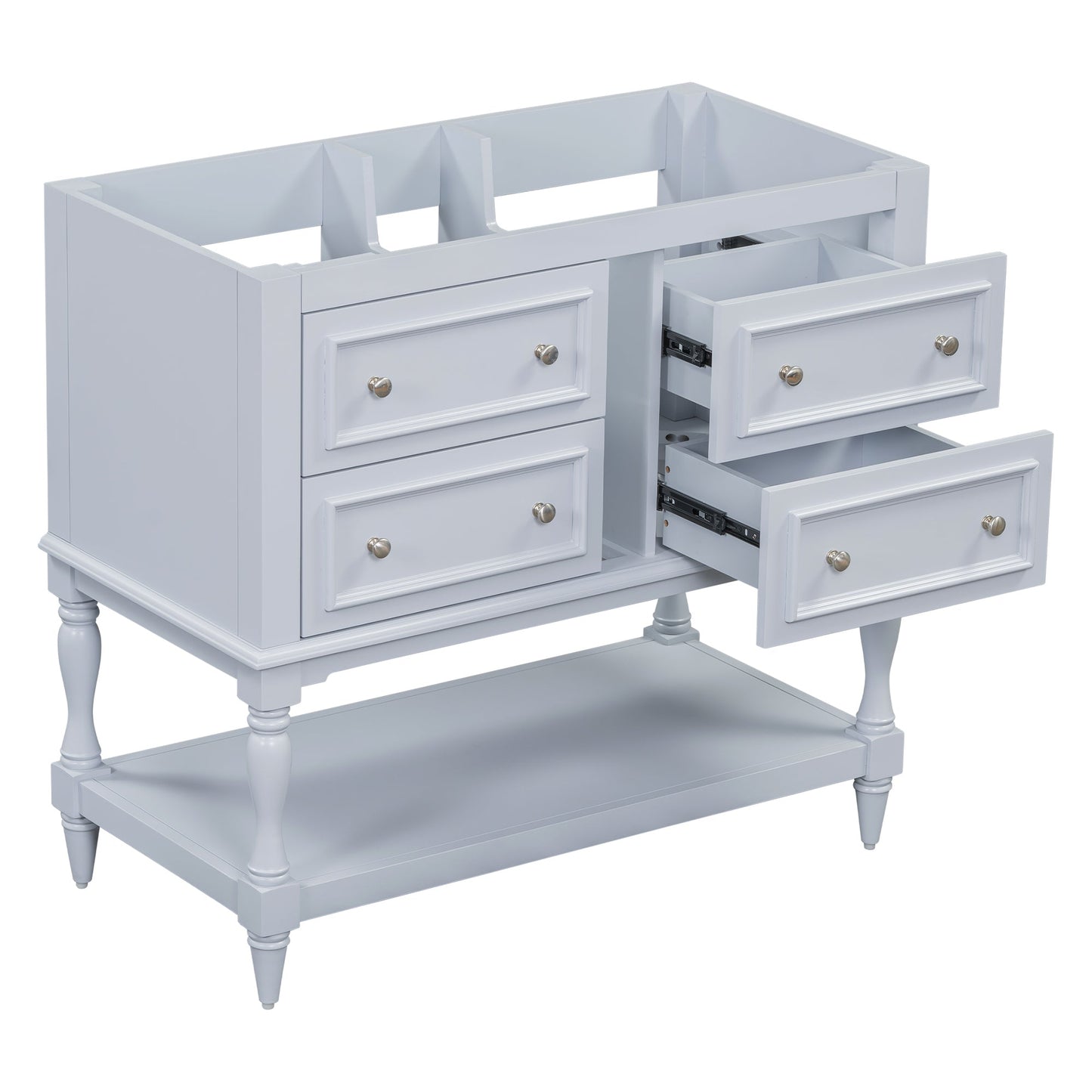 Meuble de salle de bain bleu de 36" avec 4 tiroirs