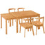 TOPMAX 65 "5-piece set with wheels, expandable dining table set, 17.7" pull-out side table and small dining chairs, natural - Korvel