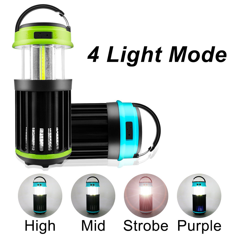Solar LED Electric Shock Mosquito Killer Lamp Outdoor Waterproof USB Rechargeable Lighting Mosquito Trap - Korvel
