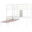 Convertible Loft Bed with L-Shape Desk, Twin Bunk Bed with Shelves and Ladder White - Korvel